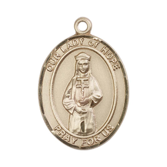 14kt Gold O/L of Hope Medal - Medium