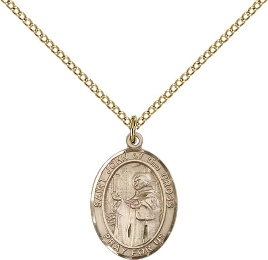 14kt Gold Filled St. John of the Cross Pendant with 18 inch Gold Filled Light Curb Chain - Medium