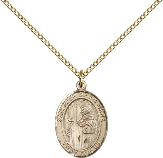 14kt Gold Filled San Juan De La Cruz Pendant with 18 inch Gold Filled Light Curb Chain