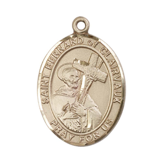 14kt Gold St. Bernard of Clairvaux Medal - Medium