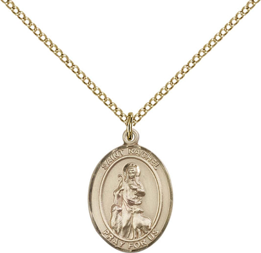 14kt Gold Filled St. Rachel Pendant with 18 inch Gold Filled Light Curb Chain - Medium