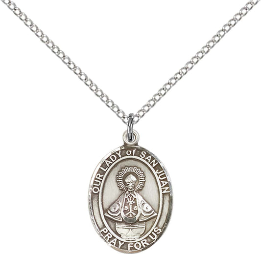 Sterling Silver O/L of San Juan Pendant with 18 inch Sterling Silver Light Curb Chain - Medium