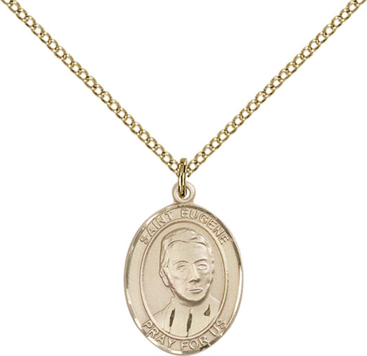 14kt Gold Filled St. Eugene de Mazenod Pendant with 18 inch Gold Filled Light Curb Chain - Medium