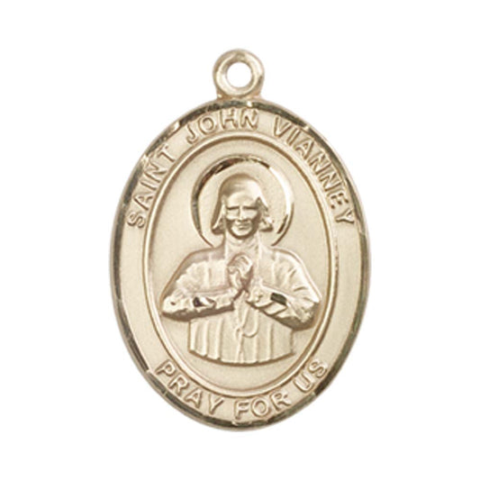 14kt Gold St. John Vianney Medal - Medium