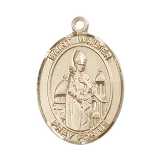 14kt Gold St. Walter of Pontoise Medal - Medium