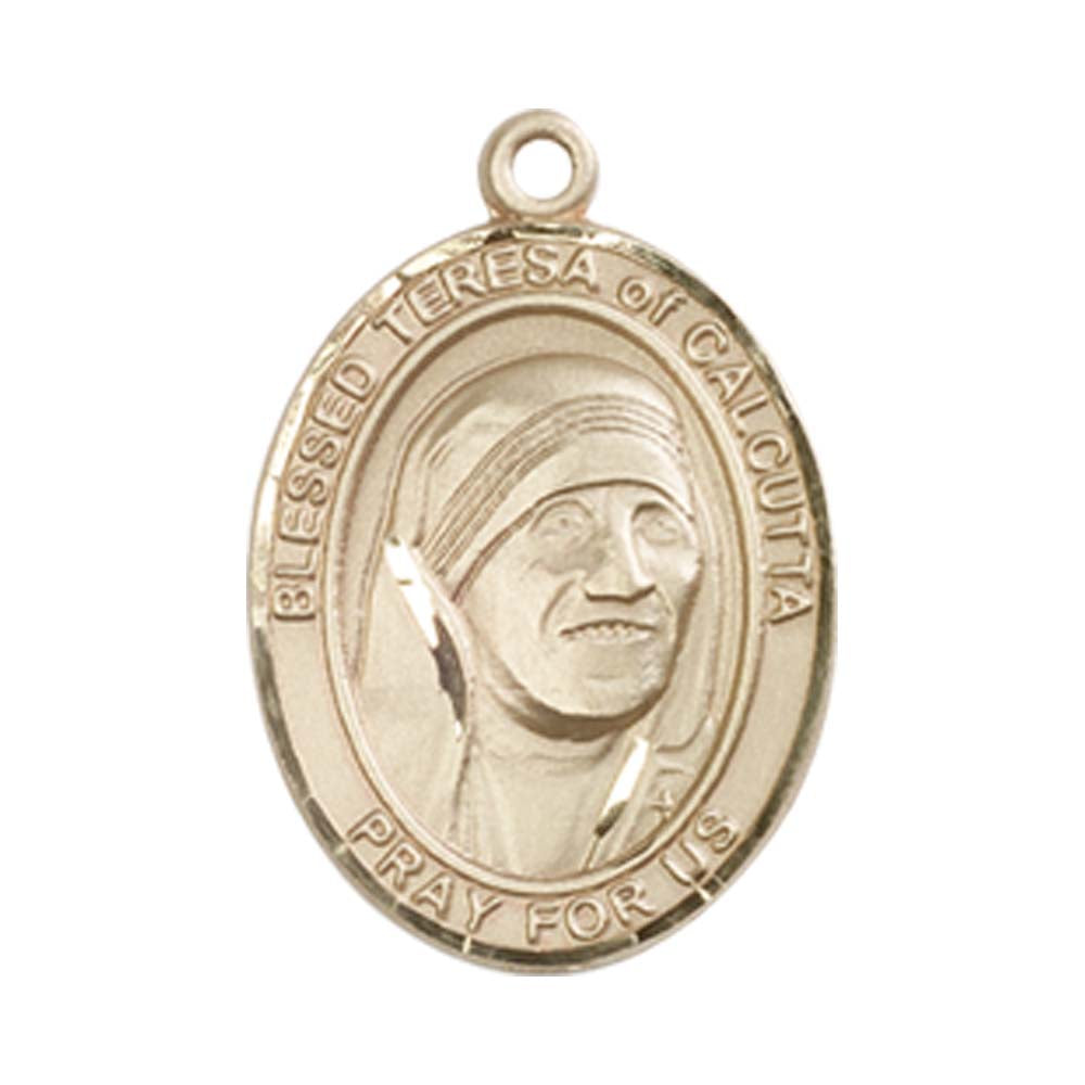 14kt Gold Blessed Teresa of Calcutta Medal - Medium