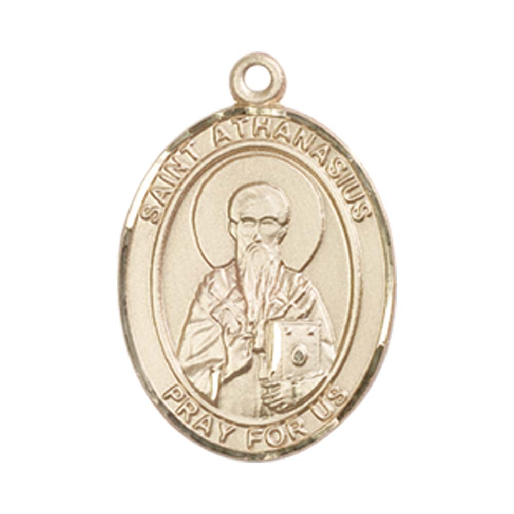 14kt Gold St. Athanasius Medal - Medium