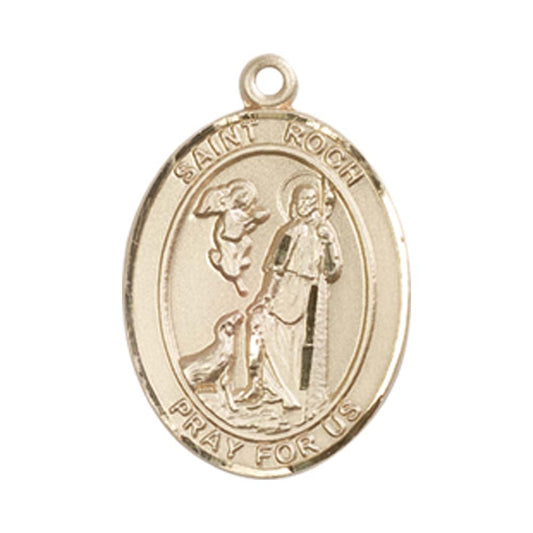 14kt Gold St. Roch Medal - Medium