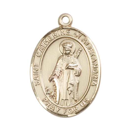 14kt Gold St. Catherine of Alexandria Medal - Medium