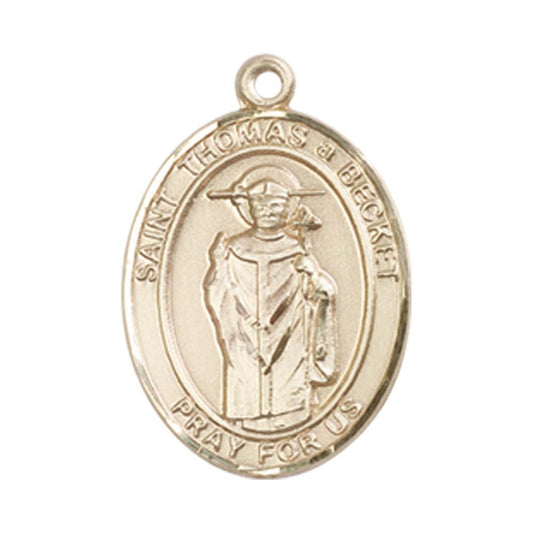 14kt Gold St. Thomas A Becket Medal - Medium