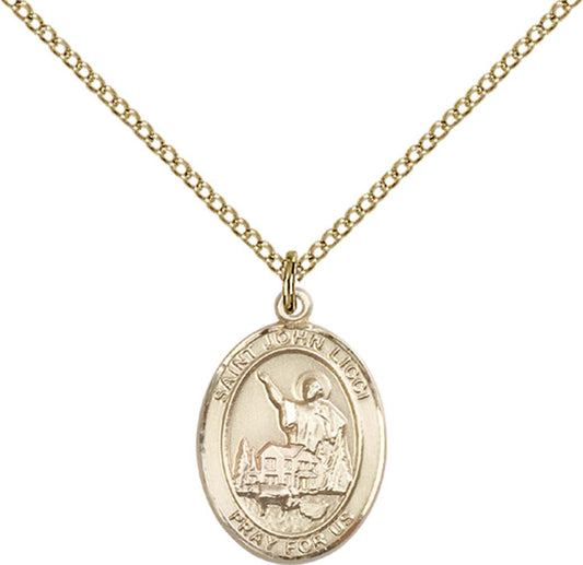 14kt Gold Filled St. John Licci Pendant with 18 inch Gold Filled Light Curb Chain