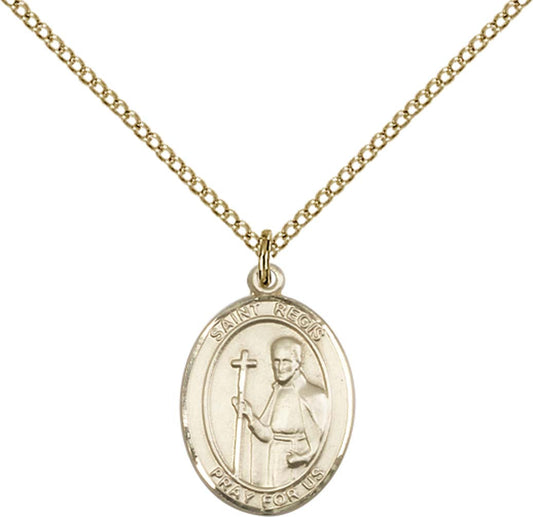 14kt Gold Filled St. Regis Pendant with 18 inch Gold Filled Light Curb Chain