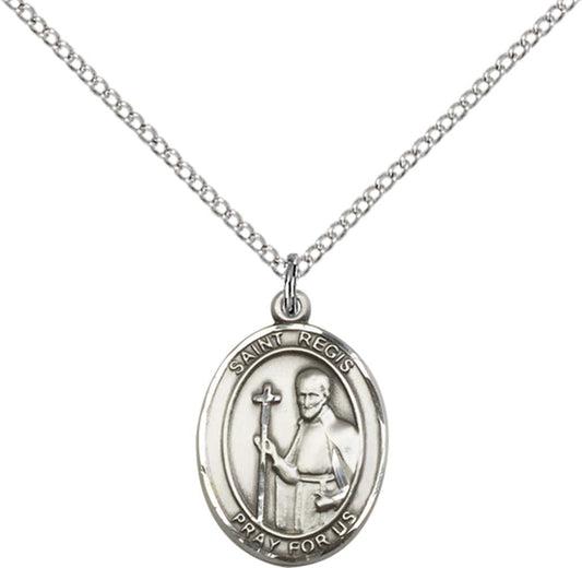 Sterling Silver St. Regis Pendant with 18 inch Sterling Silver Light Curb Chain