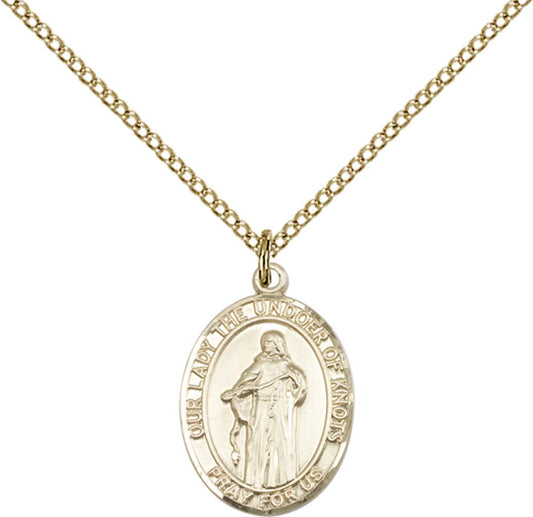 14kt Gold Filled O/L Of Knots Pendant with 18 inch Gold Filled Light Curb Chain
