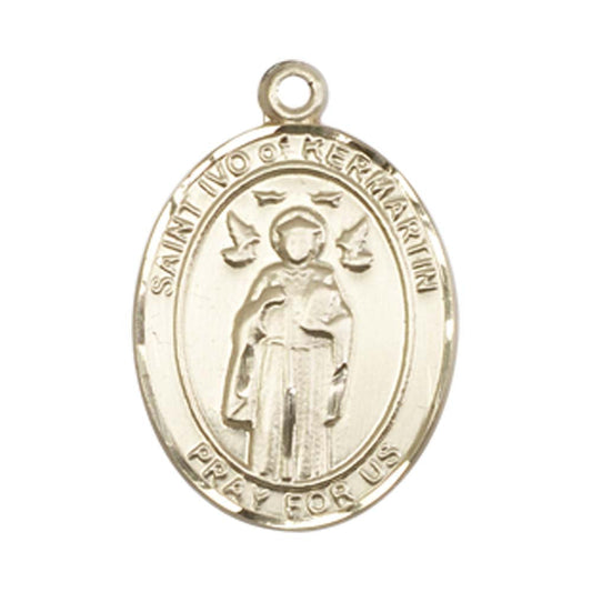 14kt Gold St. Ivo Medal - Medium