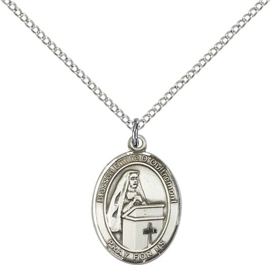 Sterling Silver Emilee Doultremont Pendant with 18 inch Sterling Silver Light Curb Chain