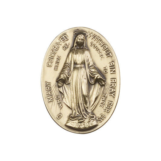 Antique Gold Immaculate  Conception Visor Clip - 89-100VG