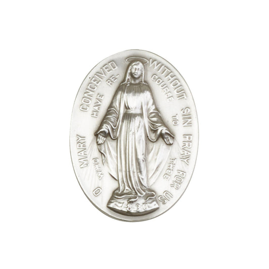 Antique Silver Immaculate  Conception Visor Clip - 89-100V