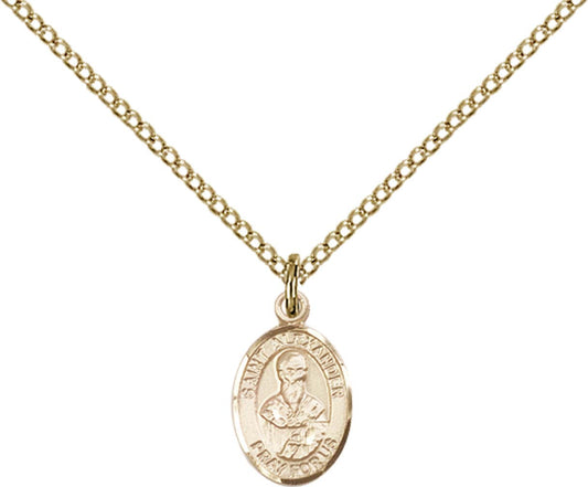 14kt Gold Filled St. Alexander Sauli Pendant with 18 inch Gold Filled Light Curb Chain - Small