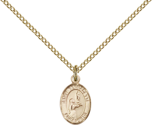 14kt Gold Filled St. Bernadette Pendant with 18 inch Gold Filled Light Curb Chain - Small