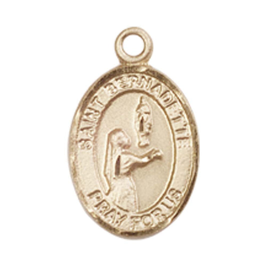 14kt Gold St. Bernadette Medal - Small