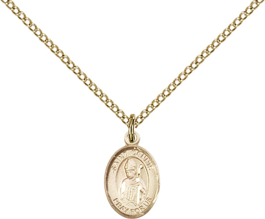 14kt Gold Filled St. Dennis Pendant with 18 inch Gold Filled Light Curb Chain - Small
