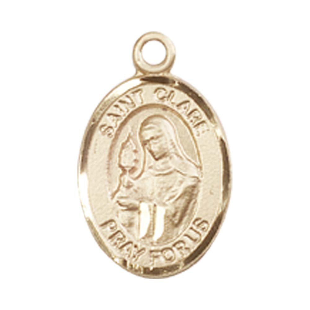 14kt Gold St. Clare of Assisi Medal - Small