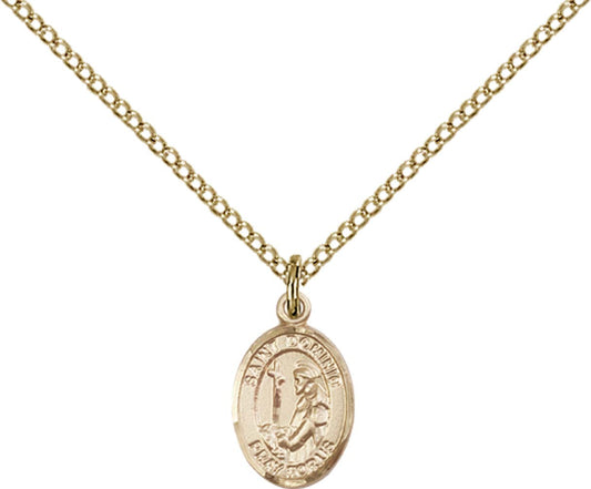 14kt Gold Filled St. Dominic de Guzman Pendant with 18 inch Gold Filled Light Curb Chain - Small