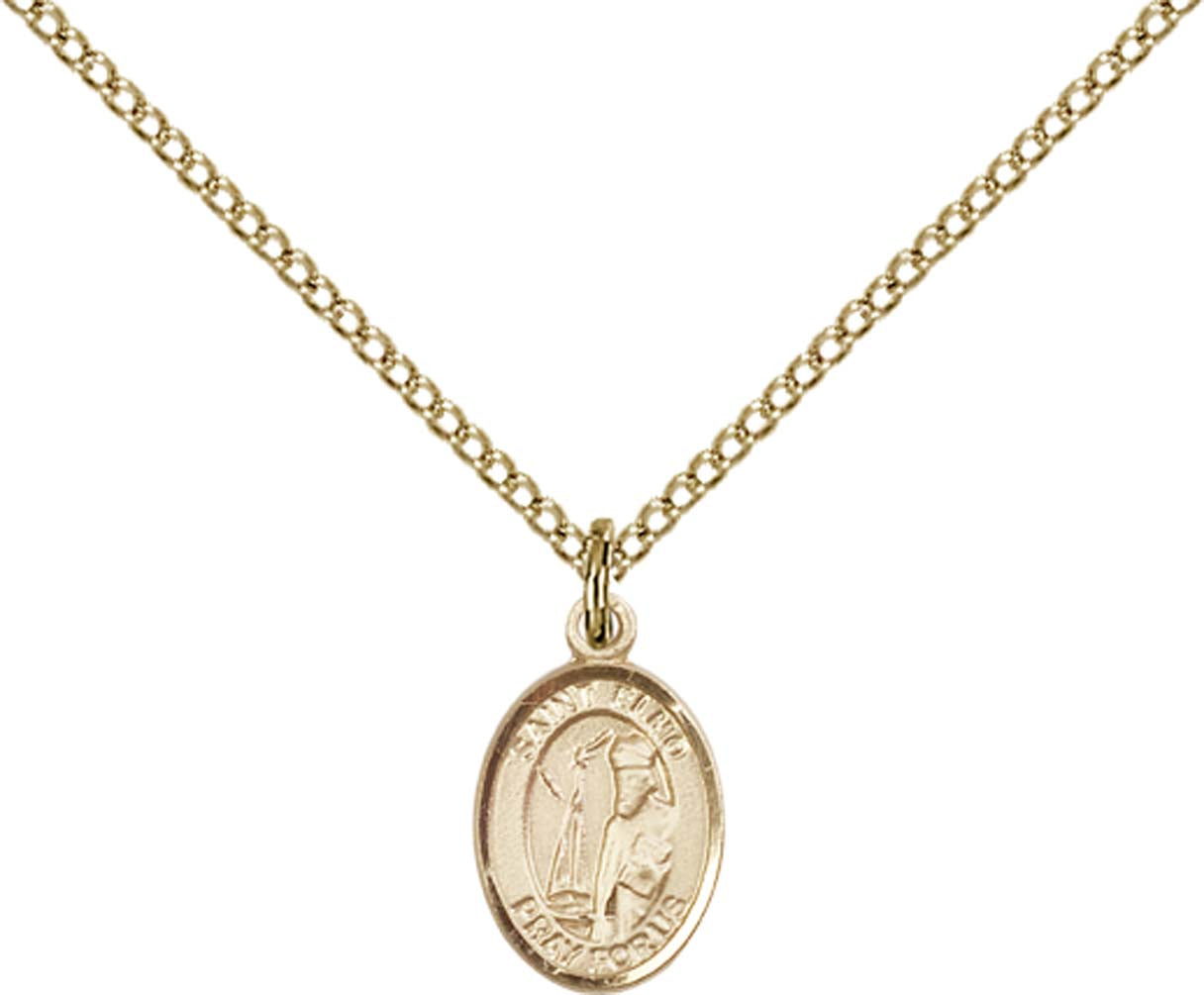 14kt Gold Filled St. Elmo Pendant with 18 inch Gold Filled Light Curb Chain - Small