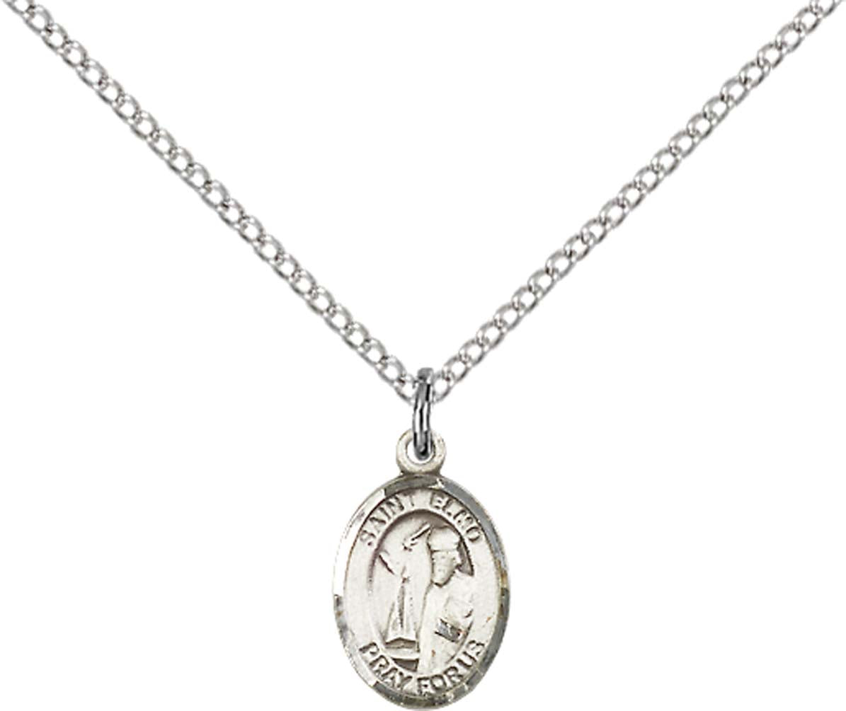 Sterling Silver St. Elmo Pendant with 18 inch Sterling Silver Light Curb Chain - Small