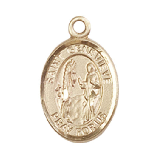 14kt Gold St. Genevieve Medal - Small