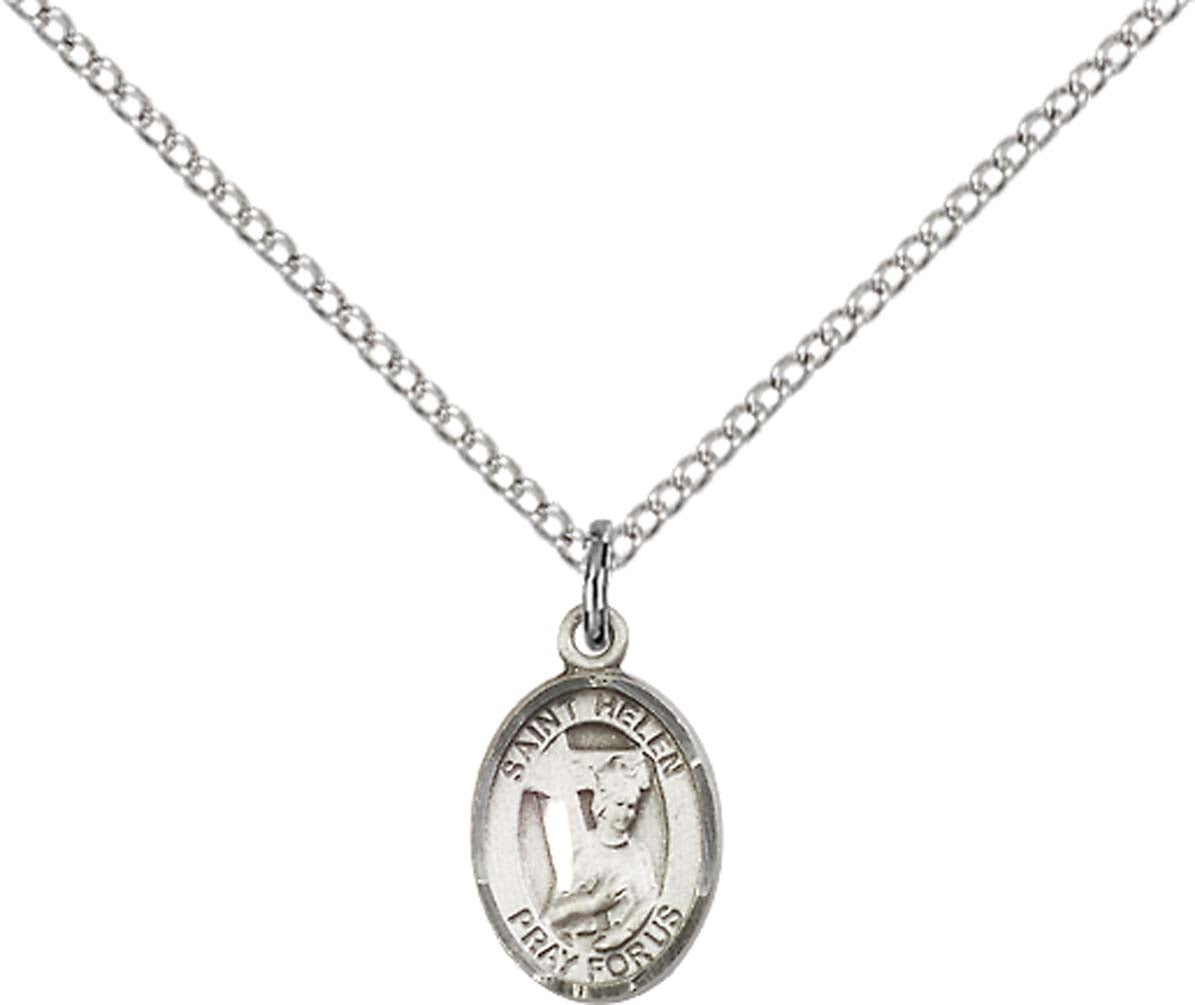 Sterling Silver St. Helen Pendant with 18 inch Sterling Silver Light Curb Chain - Small