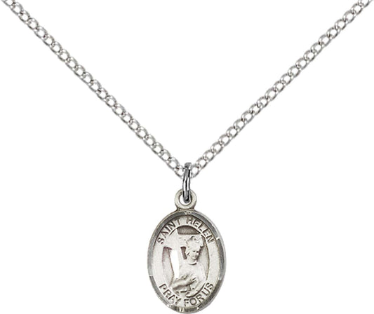 Sterling Silver St. Helen Pendant with 18 inch Sterling Silver Light Curb Chain - Small