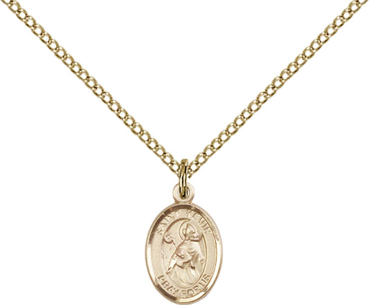 14kt Gold Filled St. Kevin Pendant with 18 inch Gold Filled Light Curb Chain - Small