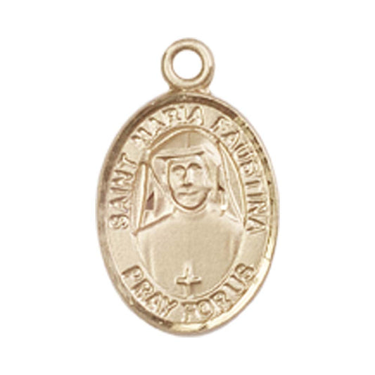 14kt Gold St. Maria Faustina Medal - Small
