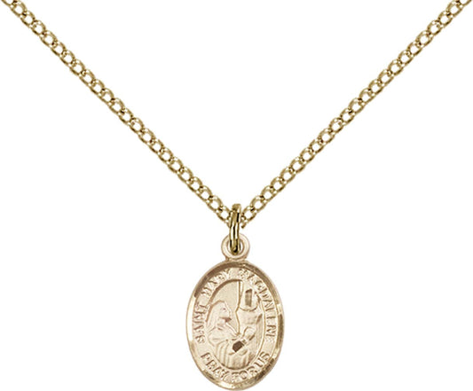 14kt Gold Filled St. Mary Magdalene Pendant with 18 inch Gold Filled Light Curb Chain - Small