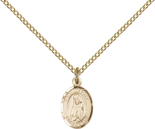 14kt Gold Filled St. Martha Pendant with 18 inch Gold Filled Light Curb Chain - Small