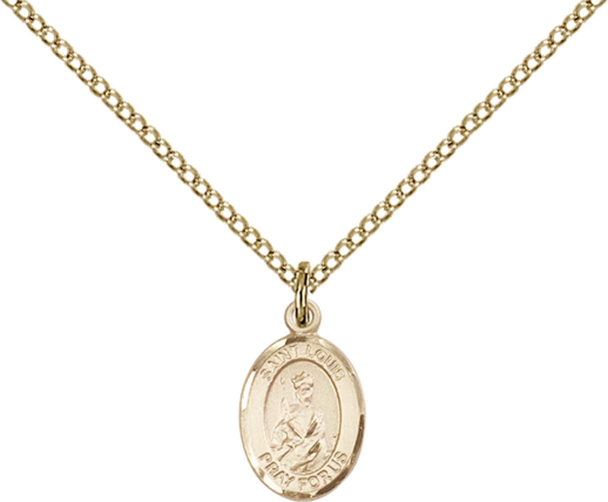 14kt Gold Filled St. Louis Pendant with 18 inch Gold Filled Light Curb Chain - Small