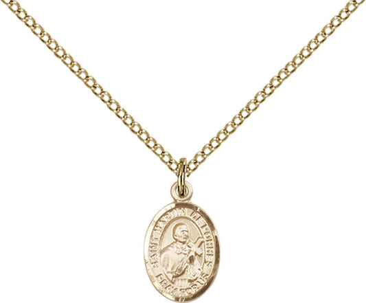 14kt Gold Filled St. Martin de Porres Pendant with 18 inch Gold Filled Light Curb Chain - Small