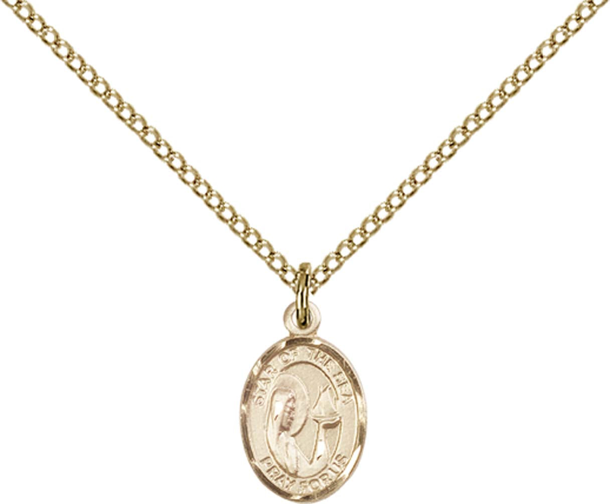 14kt Gold Filled O/L Star of the Sea Pendant with 18 inch Gold Filled Light Curb Chain - Small