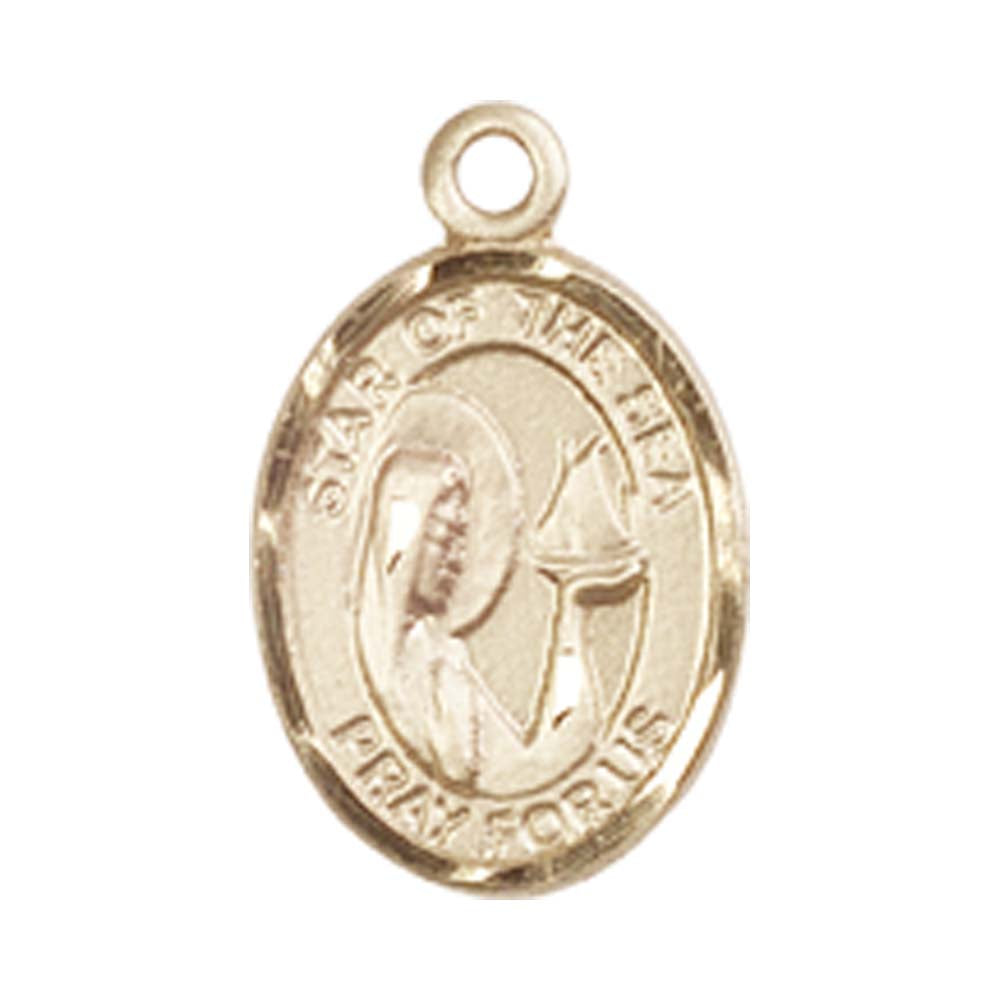 14kt Gold O/L Star of the Sea Medal - Small