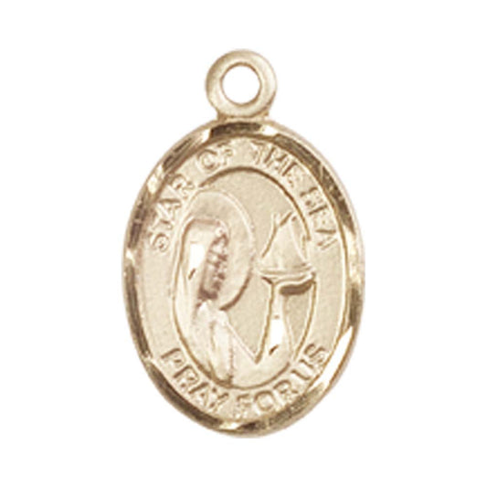 14kt Gold O/L Star of the Sea Medal - Small