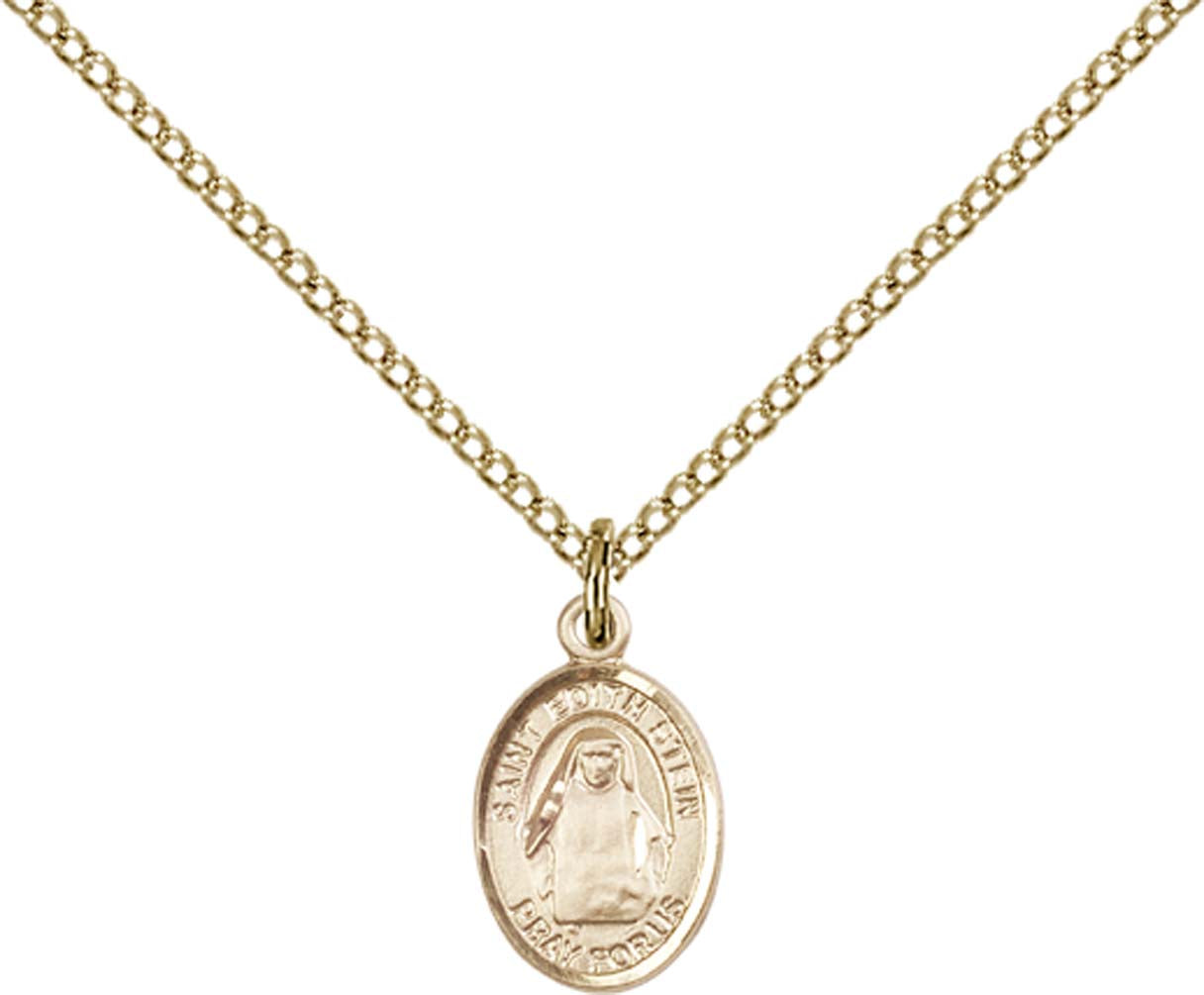 14kt Gold Filled St. Edith Stein Pendant with 18 inch Gold Filled Light Curb Chain - Small