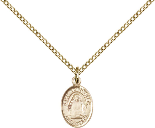 14kt Gold Filled St. Edith Stein Pendant with 18 inch Gold Filled Light Curb Chain - Small