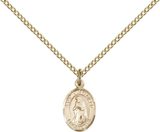 14kt Gold Filled St. Juan Diego Pendant with 18 inch Gold Filled Light Curb Chain - Small