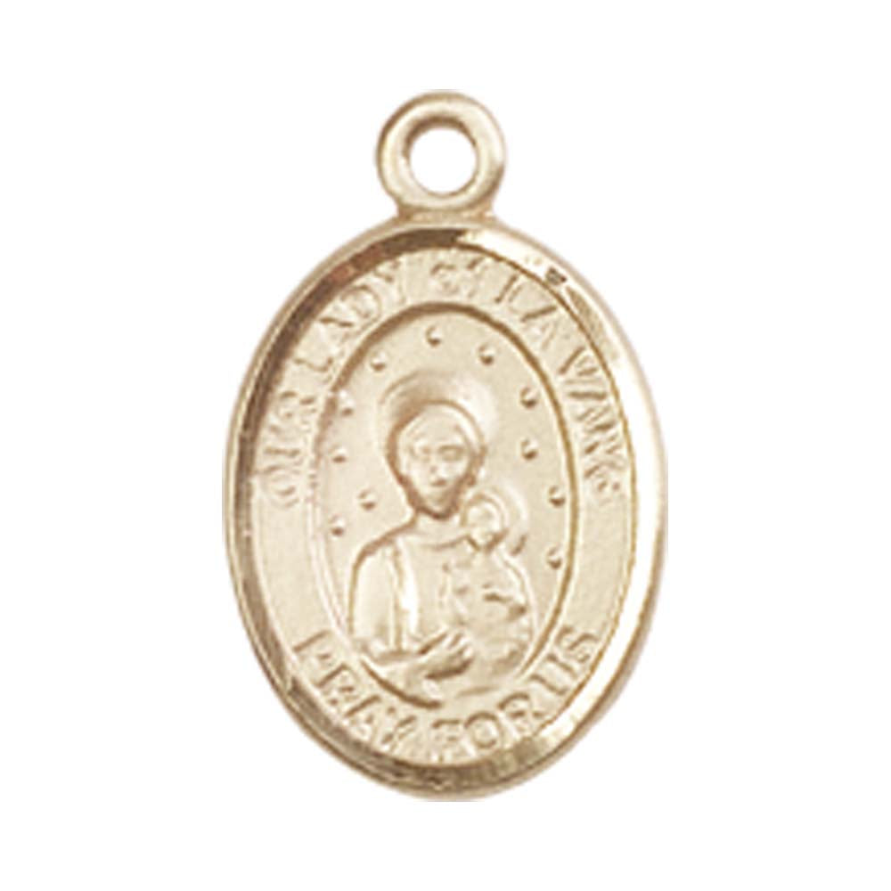14kt Gold O/L of La Vang Medal - Small