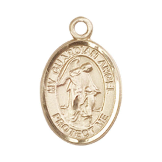 14kt Gold Guardian Angel Medal