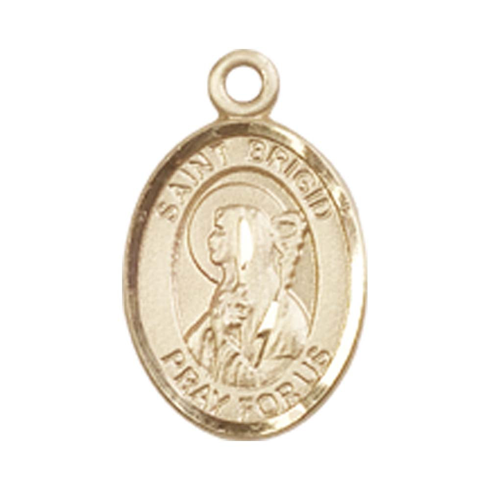 14kt Gold St. Brigid of Ireland Medal - Small