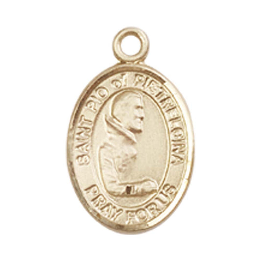 14kt Gold St. Pio of Pietrelcina Medal - Small