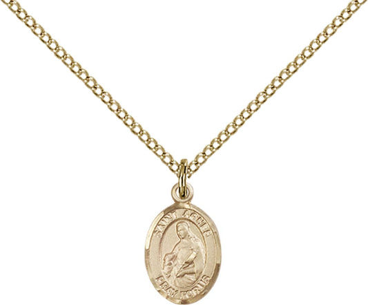 14kt Gold Filled St. Agnes of Rome Pendant with 18 inch Gold Filled Light Curb Chain - Small